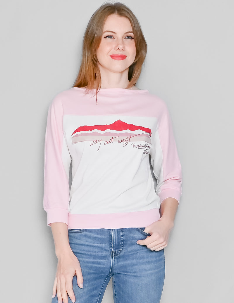 VINTAGE Virginia City Nevada Pink Sweatshirt (M)