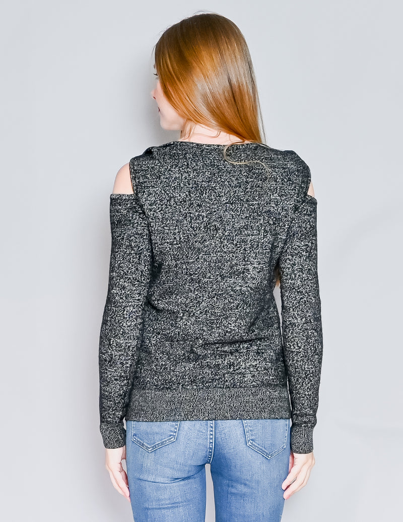 ALL SAINTS Neri Twist Cold Shoulder Merino Sweater (S)