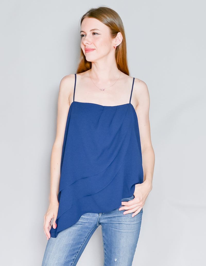 AMANDA UPRICHARD Navy Blue Everly Ruffle Cami (L)