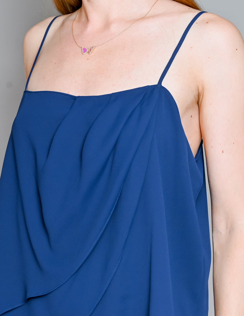 AMANDA UPRICHARD Navy Blue Everly Ruffle Cami (L)