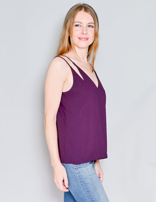 AMANDA UPRICHARD Purple Double-Strap Cami Top (M)