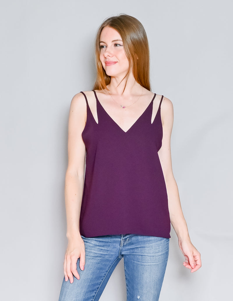 AMANDA UPRICHARD Purple Double-Strap Cami Top (M)