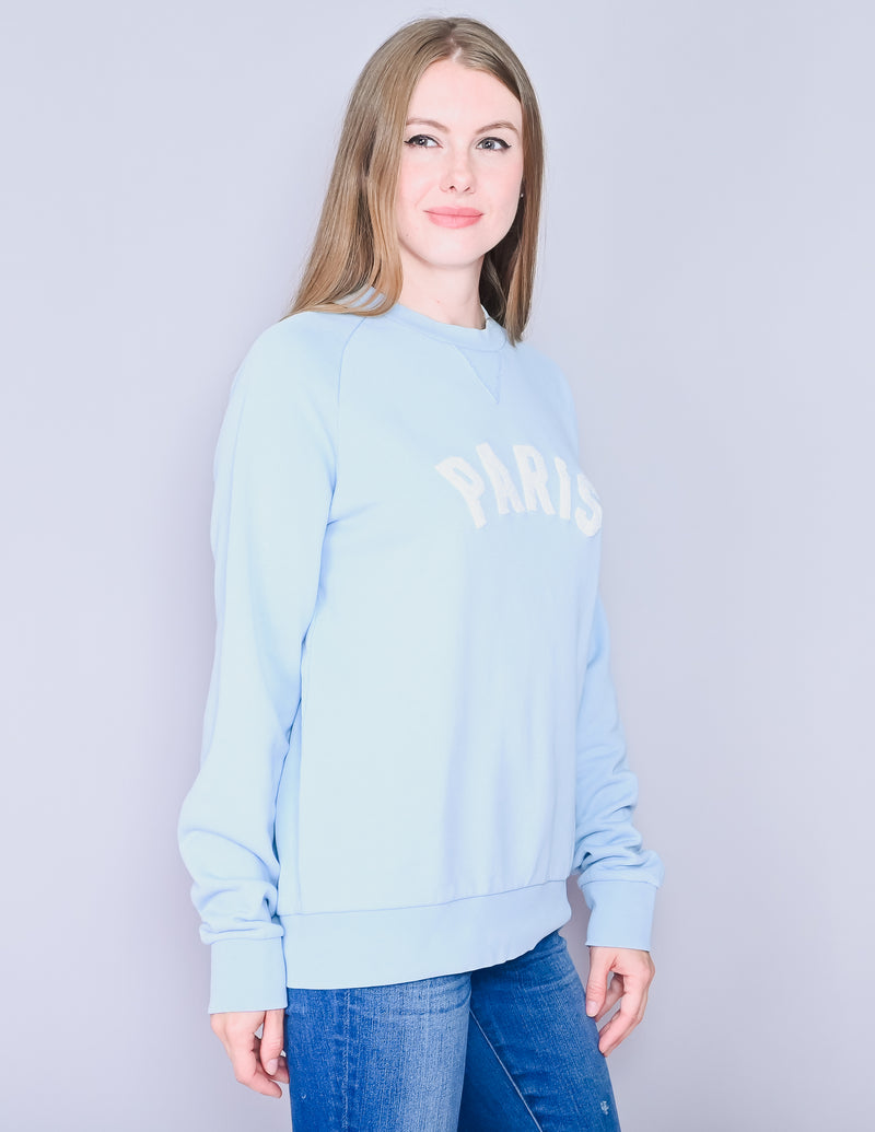SANDRO Paris Light Blue Crewneck Sweatshirt (Size M)