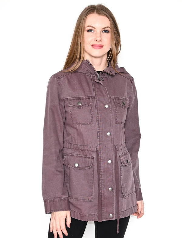 BP. Purple Cotton Hooded Field Jacket