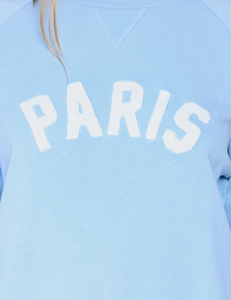 SANDRO Paris Light Blue Crewneck Sweatshirt (Size M)