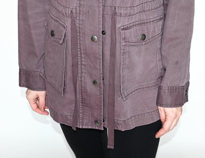BP. Purple Cotton Hooded Field Jacket