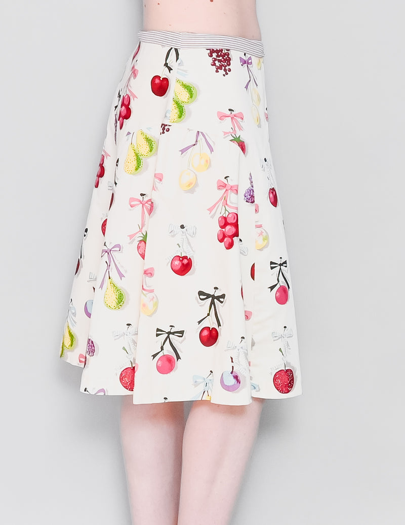 ANTHROPOLOGIE Elevenses Fruit Print A-Line Skirt (8)