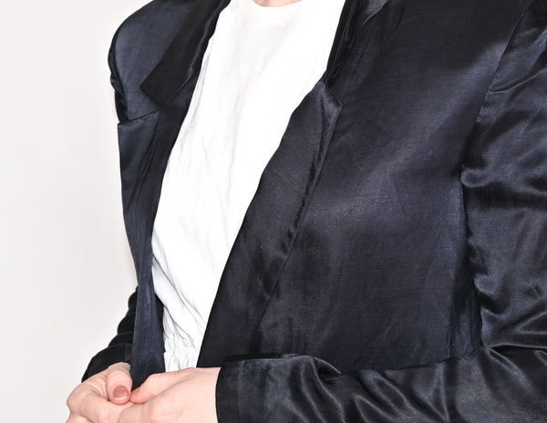 THEYSKENS THEORY Dark Blue Satin Blazer