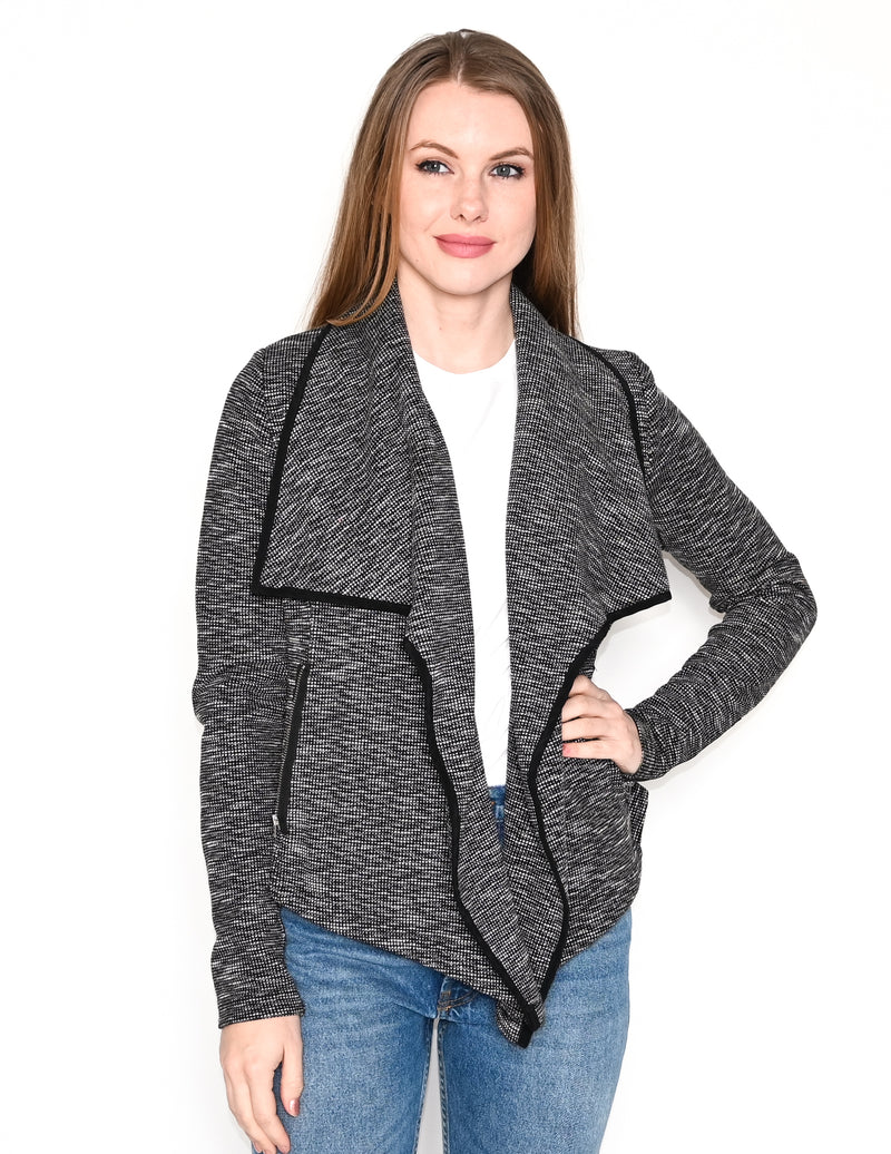 VIKTORIA + WOODS Knit Black & White Blazer Jacket