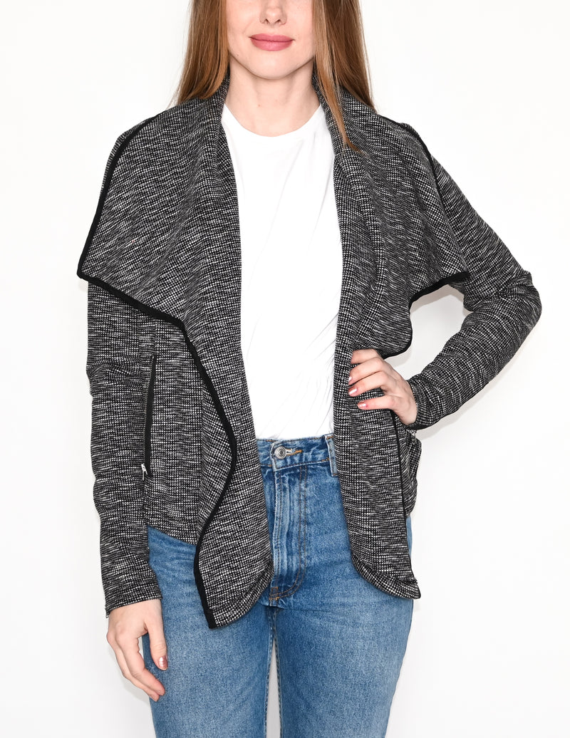 VIKTORIA + WOODS Knit Black & White Blazer Jacket