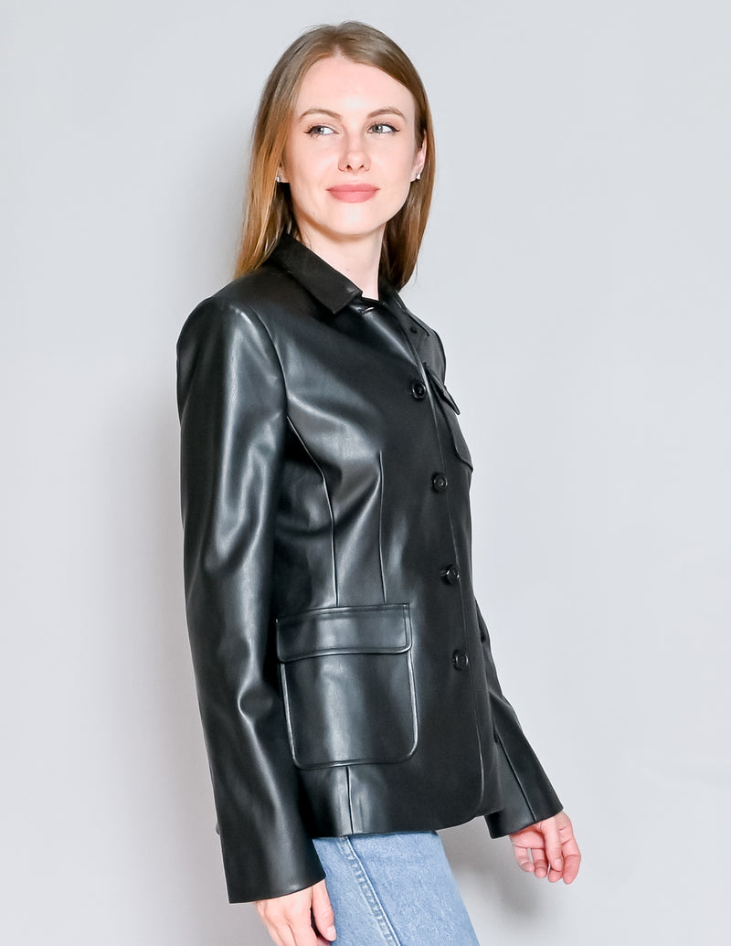 DANZ NY Tailored Vegan Leather Blazer Jacket (FR 38/ M)