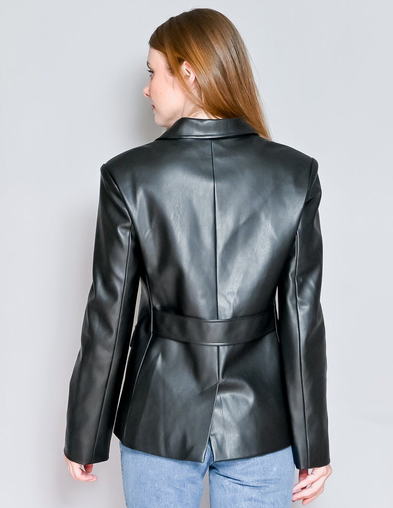 DANZ NY Tailored Vegan Leather Blazer Jacket (FR 38/ M)