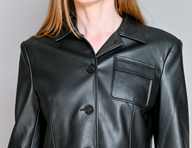 DANZ NY Tailored Vegan Leather Blazer Jacket (FR 38/ M)