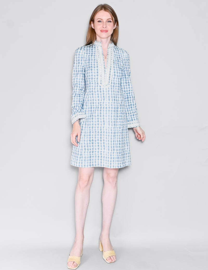 TORY BURCH Tory Mini Tunic Dress In Blue Sonda (6)