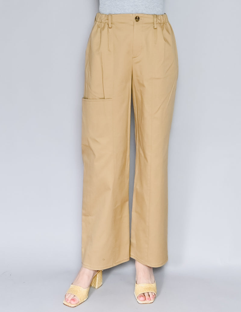 ADEAM Khaki Shibuya Wide-Leg Trench Pants (S)