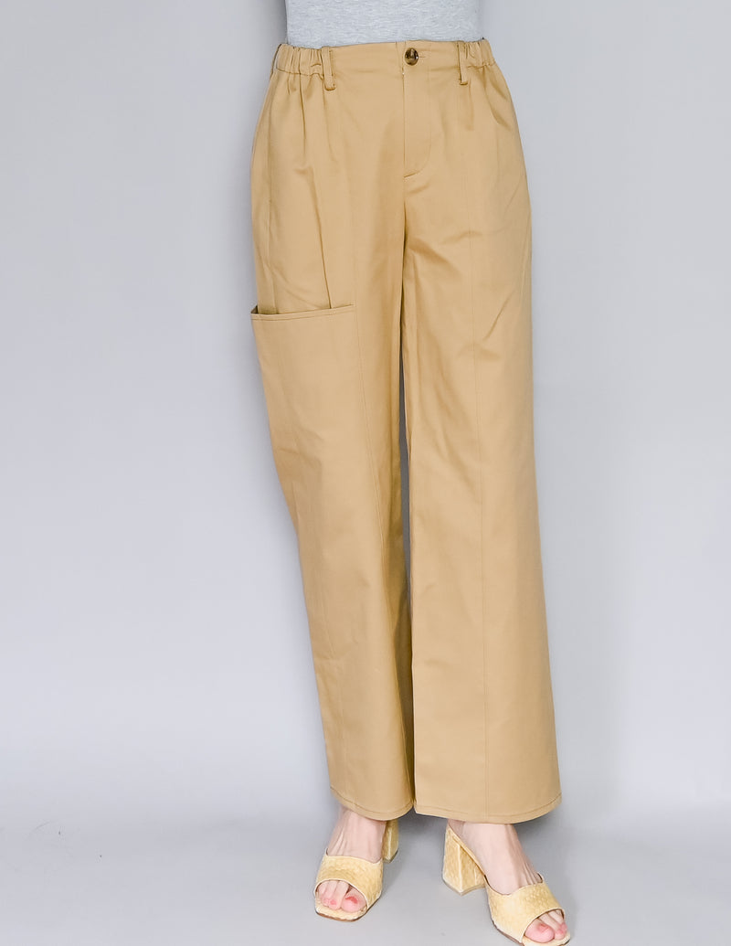 ADEAM Khaki Shibuya Wide-Leg Trench Pants (S)