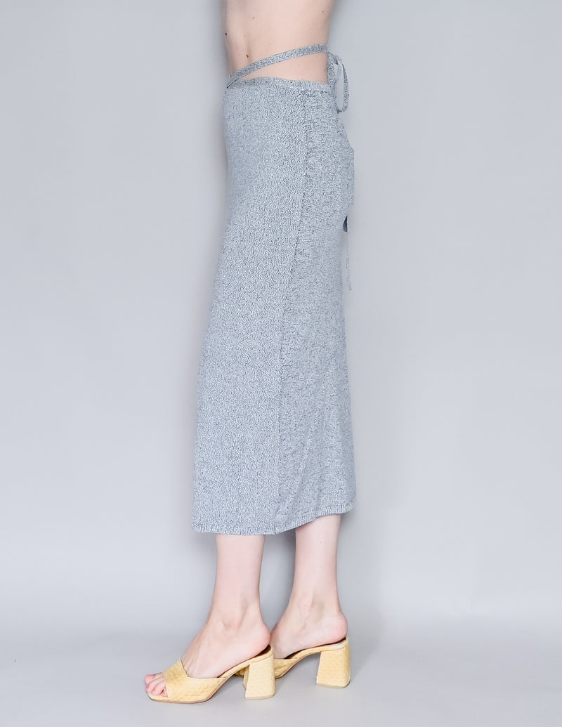 ROHE FRAMES Knit Miro Skirt in Navy Melange (FR 34/ US 2)