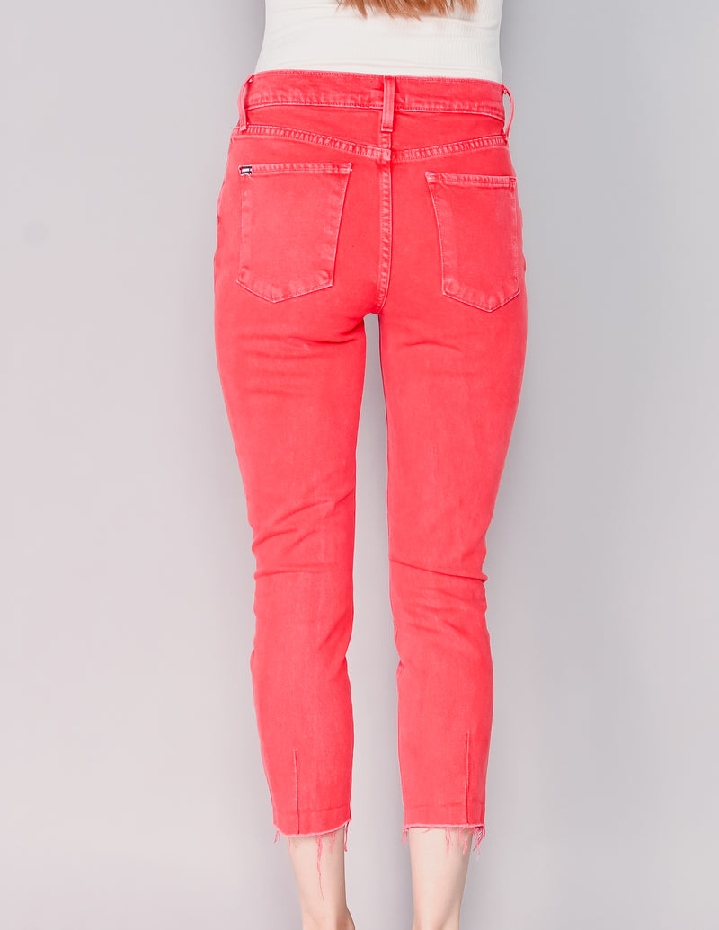 AO.LA Red Orange High-Rise Skinny Crop Jeans (28)