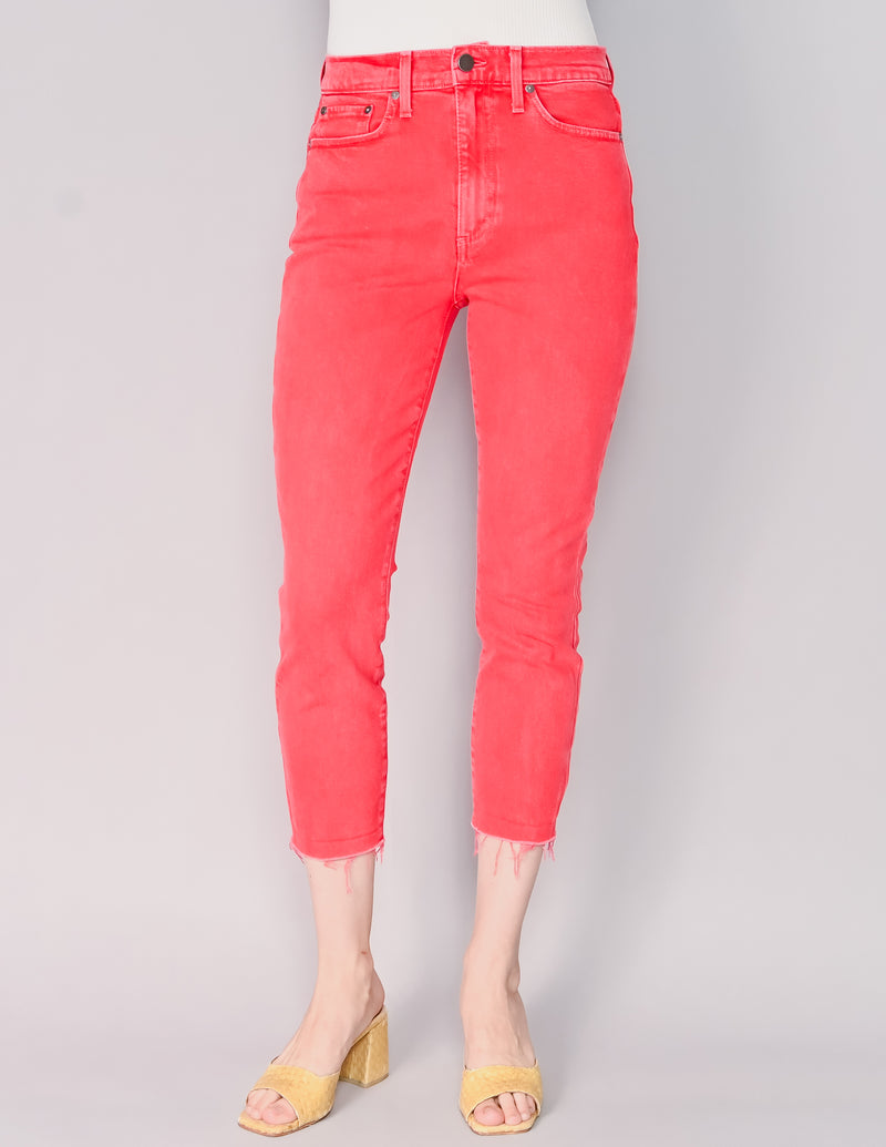 AO.LA Red Orange High-Rise Skinny Crop Jeans (28)
