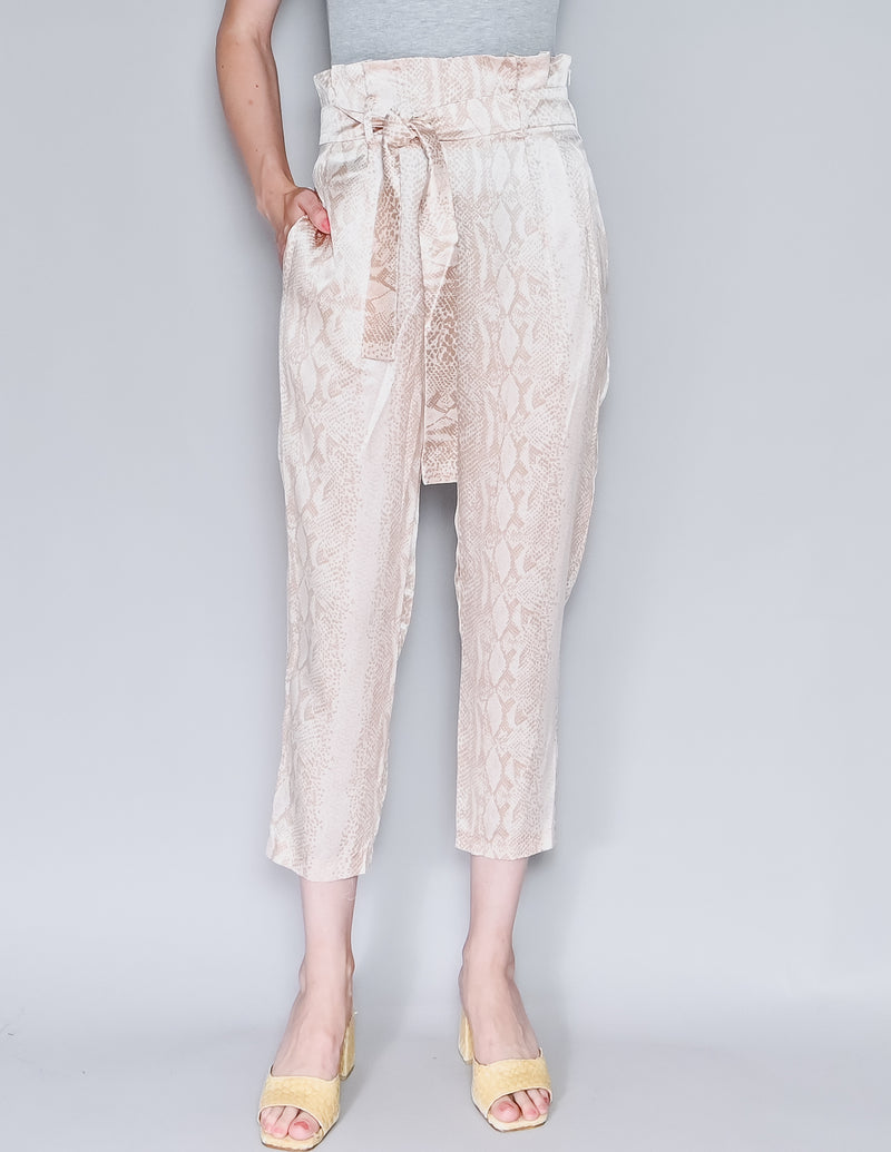 AMANDA UPRICHARD Snakeskin Print Satin Tessi Pants (S)