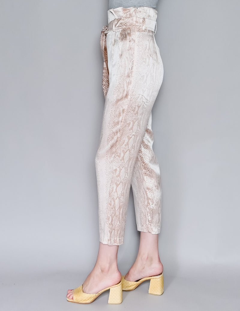 AMANDA UPRICHARD Snakeskin Print Satin Tessi Pants (S)