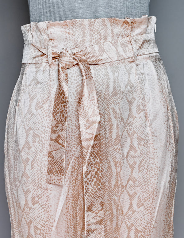 AMANDA UPRICHARD Snakeskin Print Satin Tessi Pants (S)