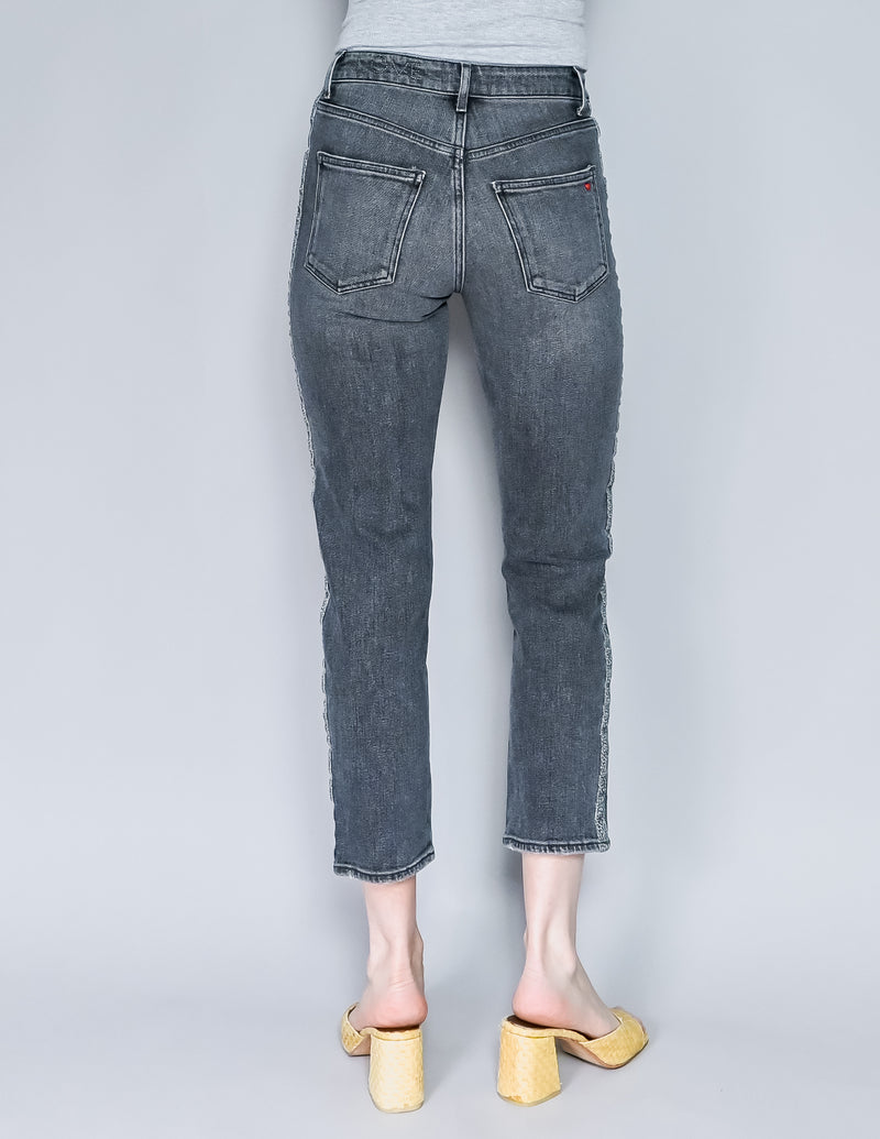 SUNDRY Leopard-Trimmed High-Rise Straight Jeans (25)