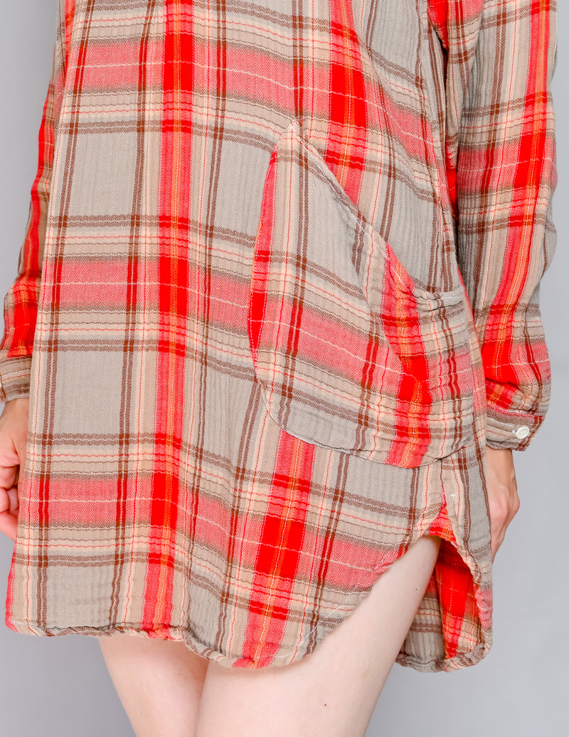 FREE PEOPLE x CP Shades Plaid Campfire Teton Tunic Dress (XS)