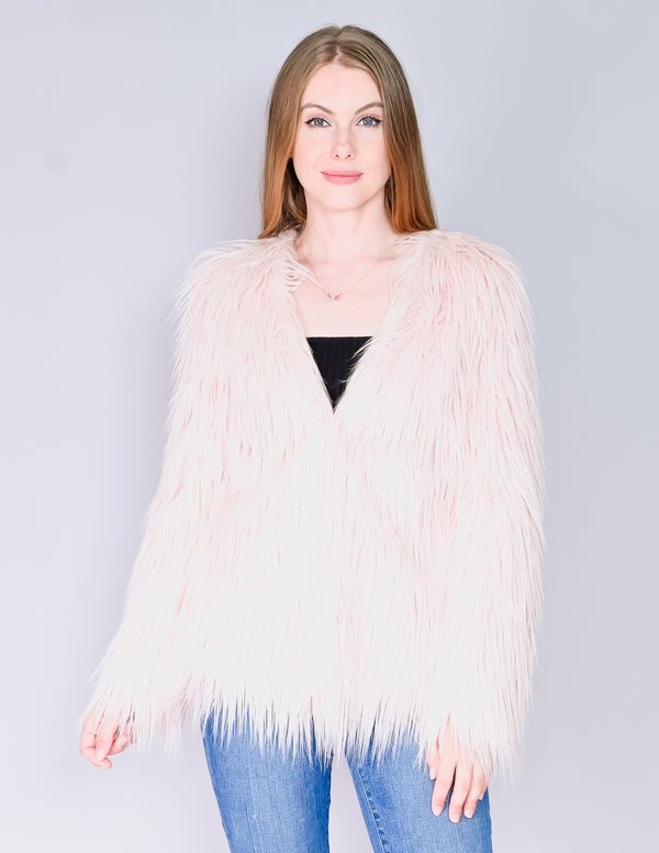 LADAKH x UO Shaggy Faux Fur Margot Pink Jacket (S)