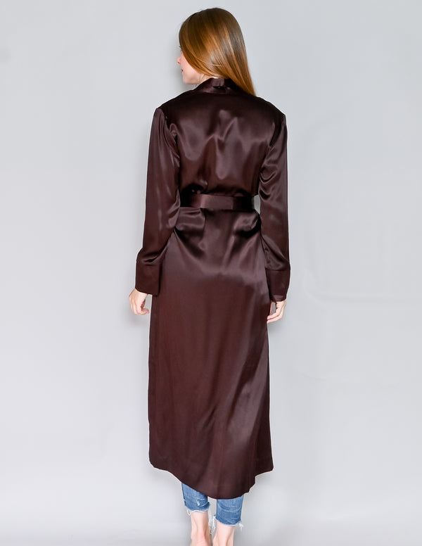 AMANDA UPRICHARD Pascal Silk Duster in Cocoa (S)