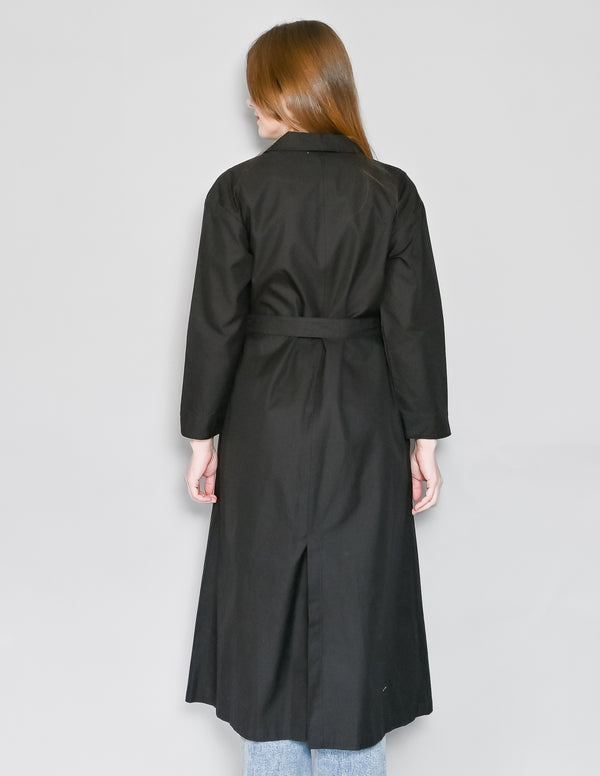 SHUTTLE NOTES Japanese Textile Black Trench Coat (S)