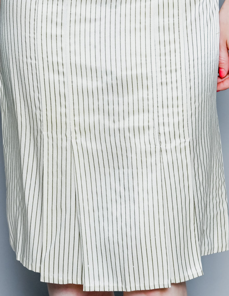 VINTAGE ANNA PAOLA 1970s Striped Silk Suit Set