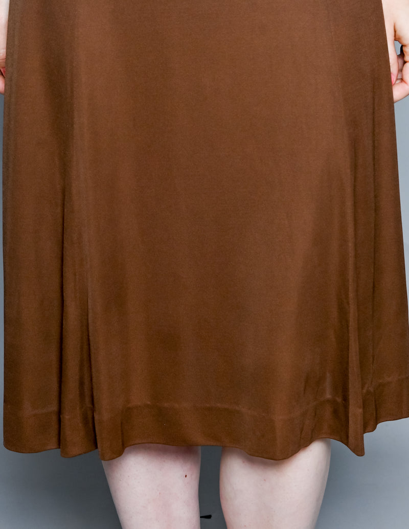 EMILIO PUCCI Vintage Brown Ruffle Top Brown Dress (6)