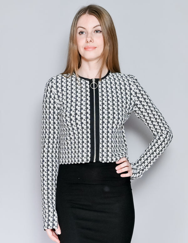 AKRIS PUNTO Piano Keys Knit Cropped Jacket (6)
