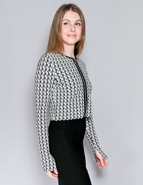 AKRIS PUNTO Piano Keys Knit Cropped Jacket (6)