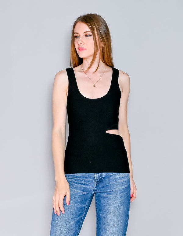 ALEXANDER WANG Black label Cut Out Knit Tank Top (M)