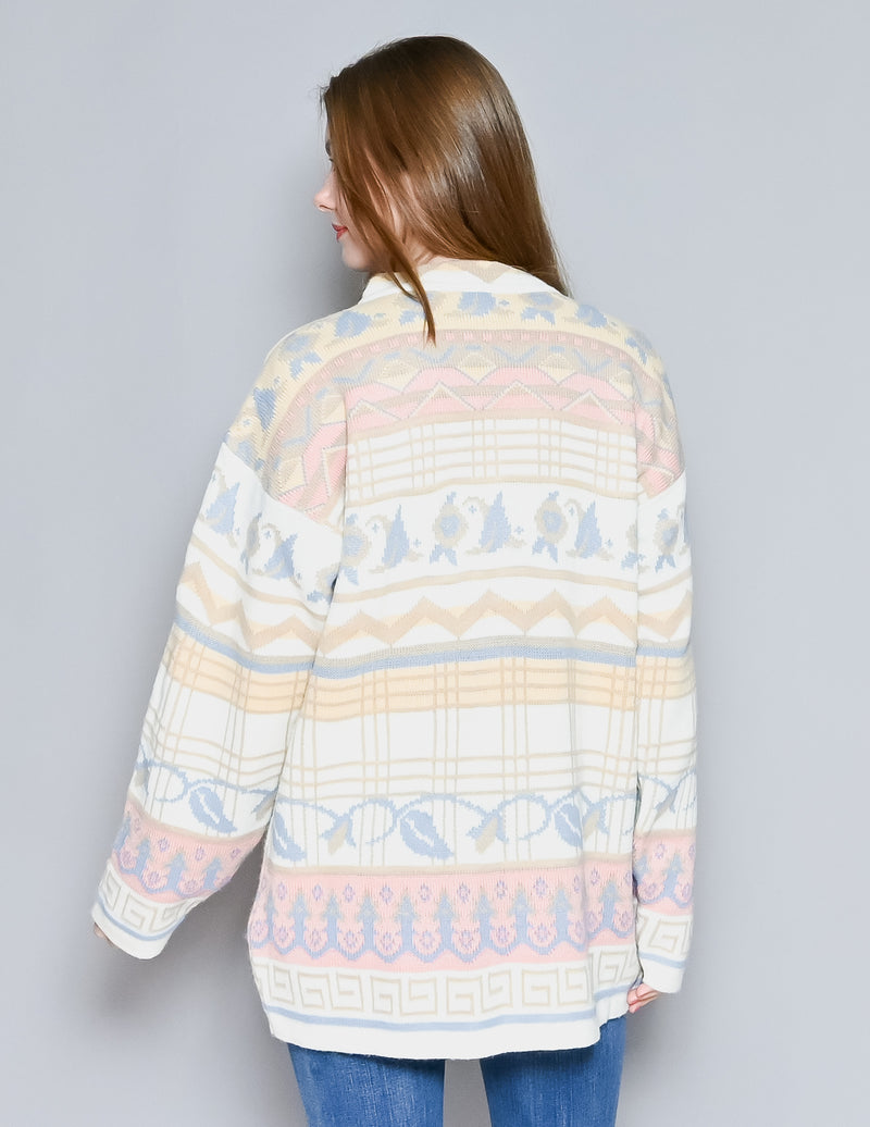 VINTAGE Keren Pastel Apres-Ski Knit Sweater (L)