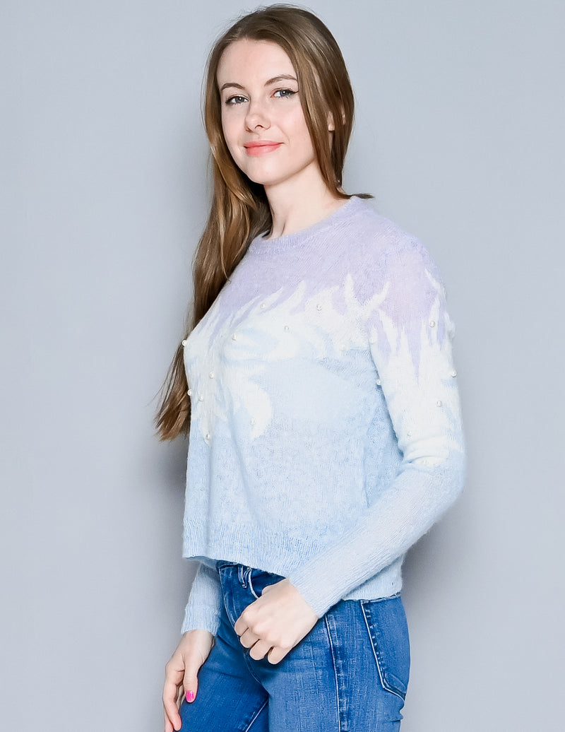 WILDFOX Pearl Embellished Josephine Light Sweater (S)