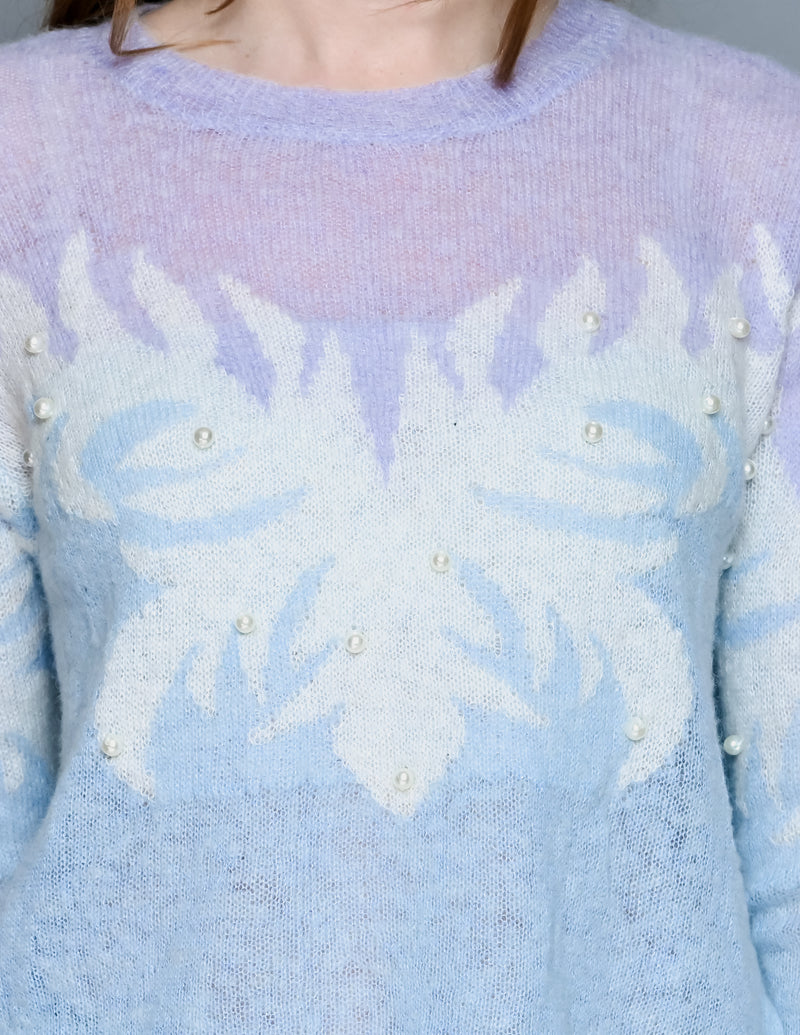 WILDFOX Pearl Embellished Josephine Light Sweater (S)