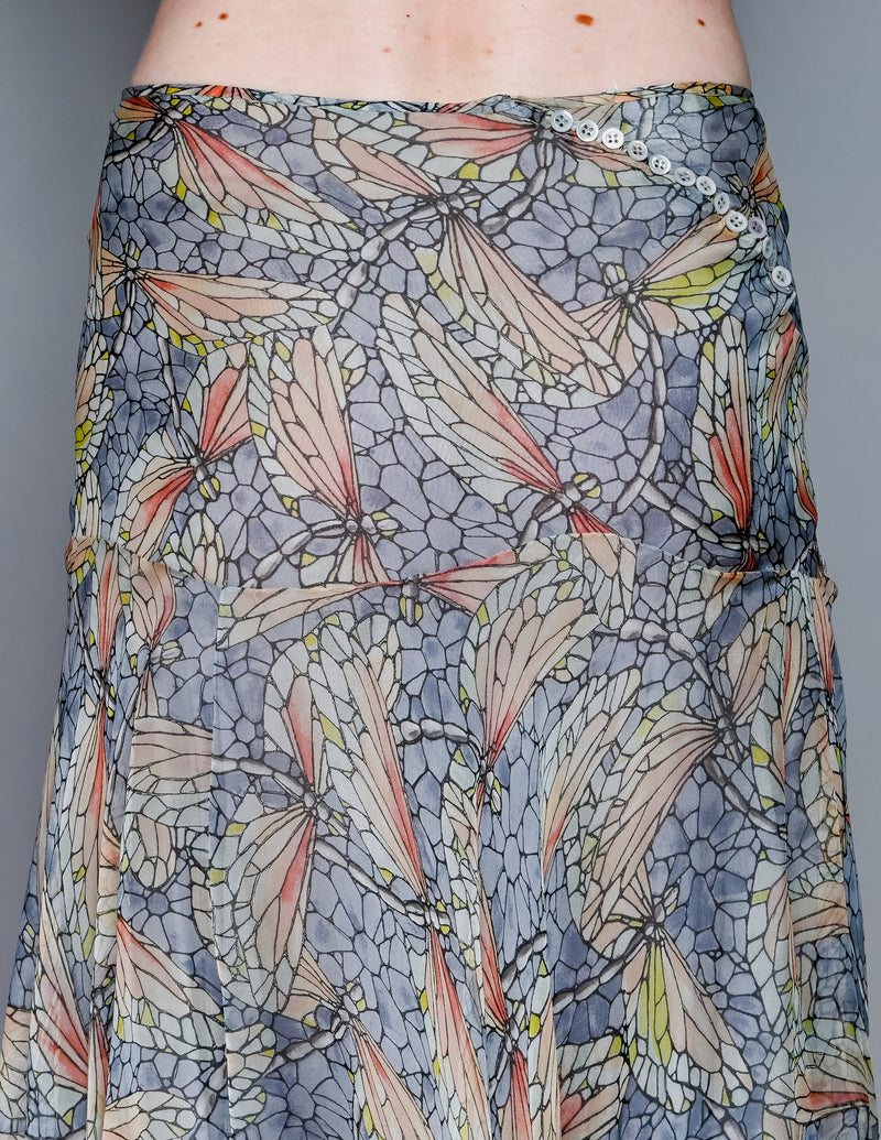 Alexander McQueen SS 2004 Deliverance RTW Dragonfly Stained Glass Skirt (38)