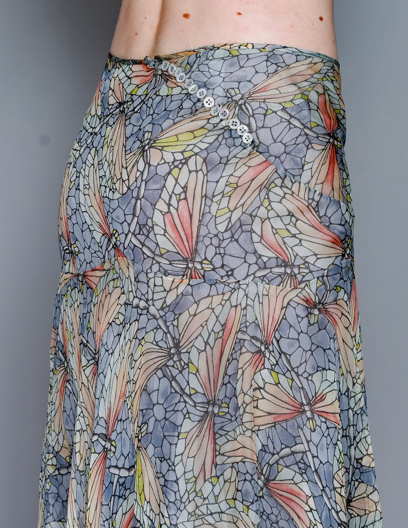 Alexander McQueen SS 2004 Deliverance RTW Dragonfly Stained Glass Skirt (38)