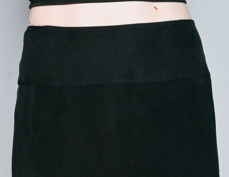 MAXMARA Silk Black Tiered Hem Skirt (8)