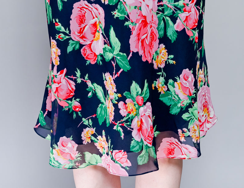 LAUREN Ralph Lauren Silk Floral Roses Print Skirt NWT (12)