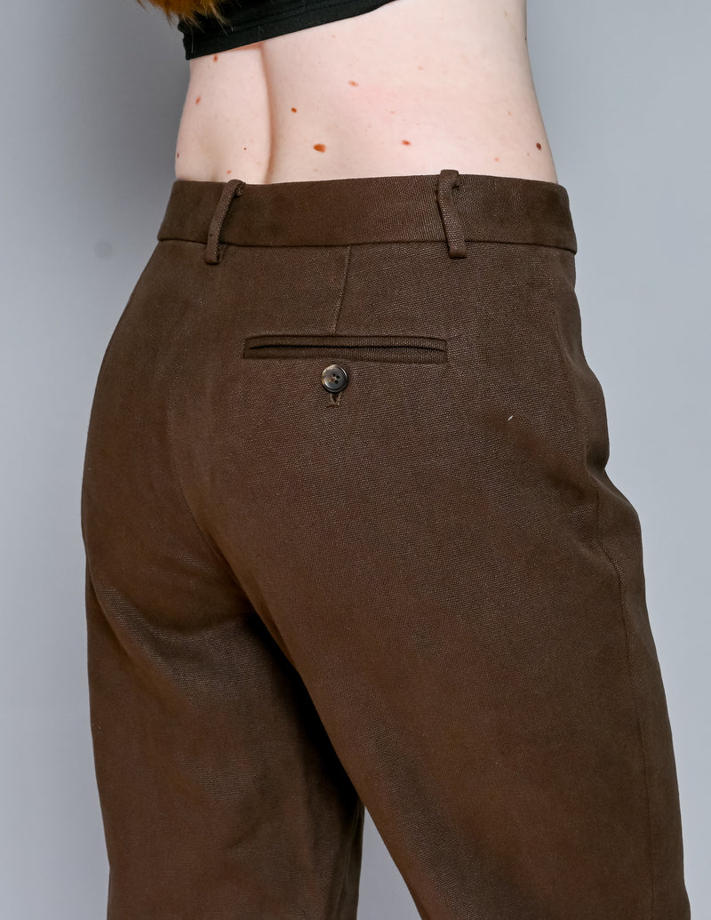 RALPH LAUREN COLLECTION Rebecca Brown Hemp Flared Pants