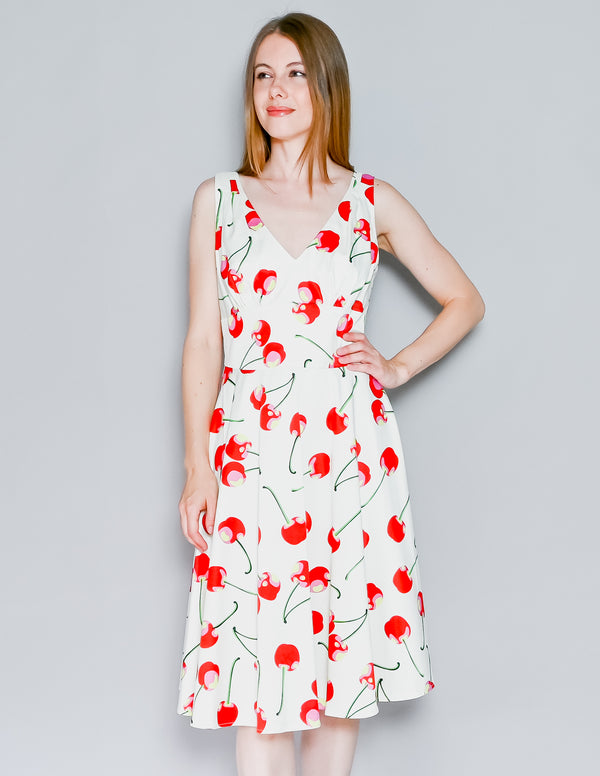 TATYANA Cherry Print Satin Pinup Dress NWT (L)