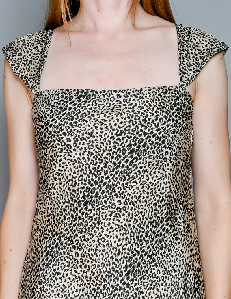 VINTAGE Evan Picone 100% Silk Animal Print Midi Dress (8)