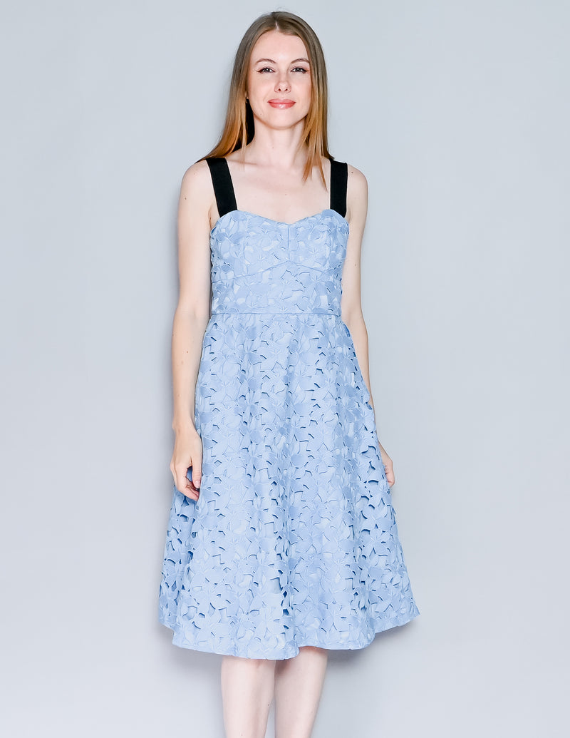 J. CREW Blue Sleeveless sweetheart midi dress in lace NWT (4)