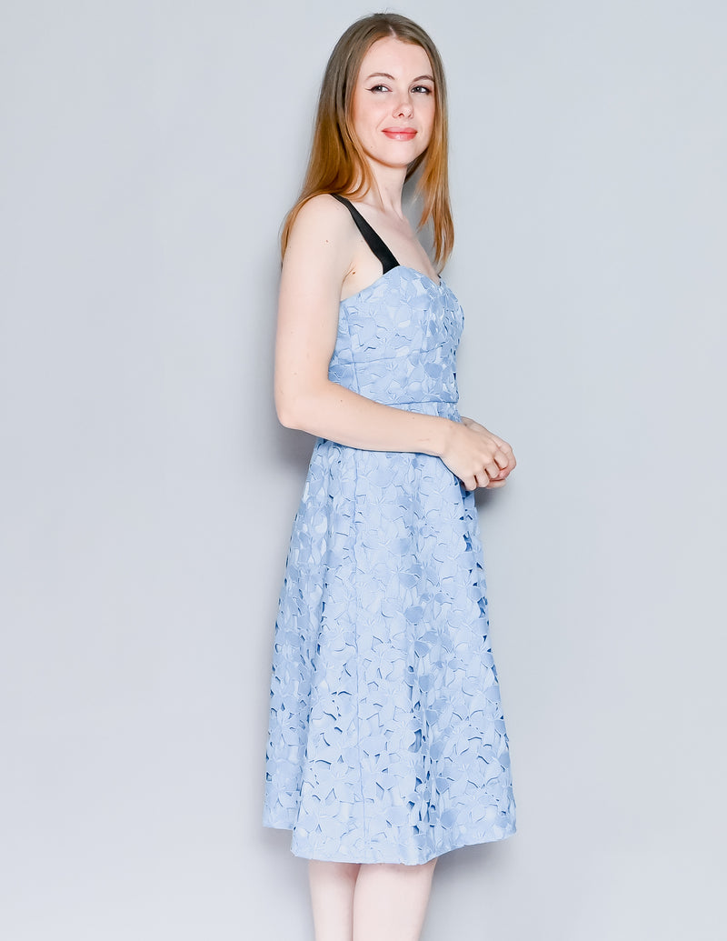 J. CREW Blue Sleeveless sweetheart midi dress in lace NWT (4)