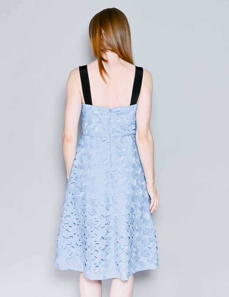 Blue Lace Midi Sweetheart Dress