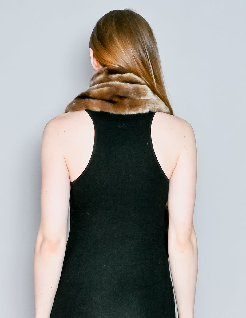 MAREI 1998 Brown Faux Fur Tippet Scarf